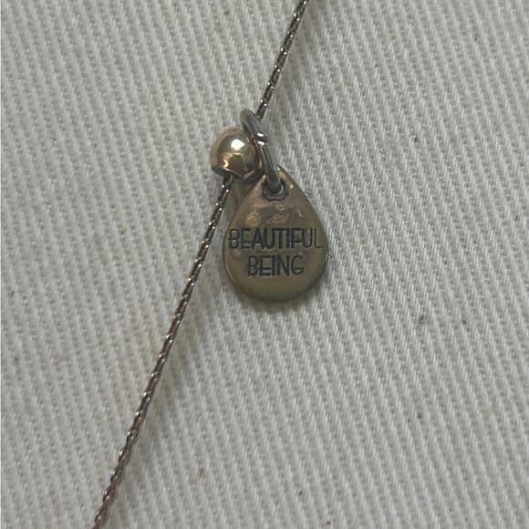 Alex +Ani Gold Necklace with Green Stone plus green bead on cord necklace bundle - Picture 6 of 6